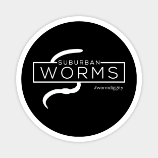 Suburban Worms Logo - White Design Magnet